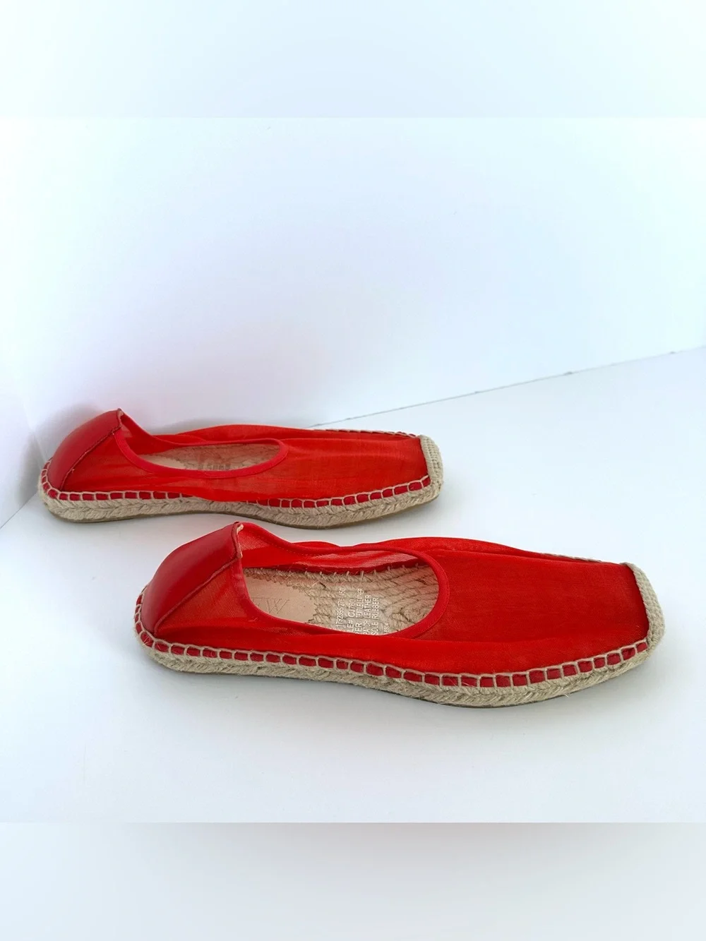 J.Crew Made in Spain Espadrille Flats in Vintage Red Mesh | 9 | NWT
